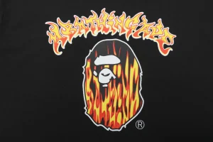 BAPE Flame Ape Head Graphic T-Shirt Front Print