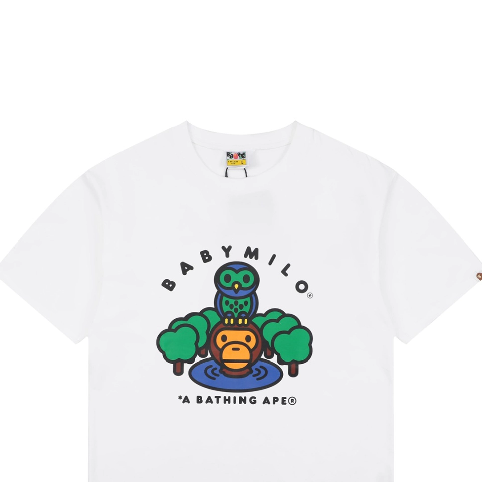 BAPE Owl & Baby Milo Graphic T-Shirt White