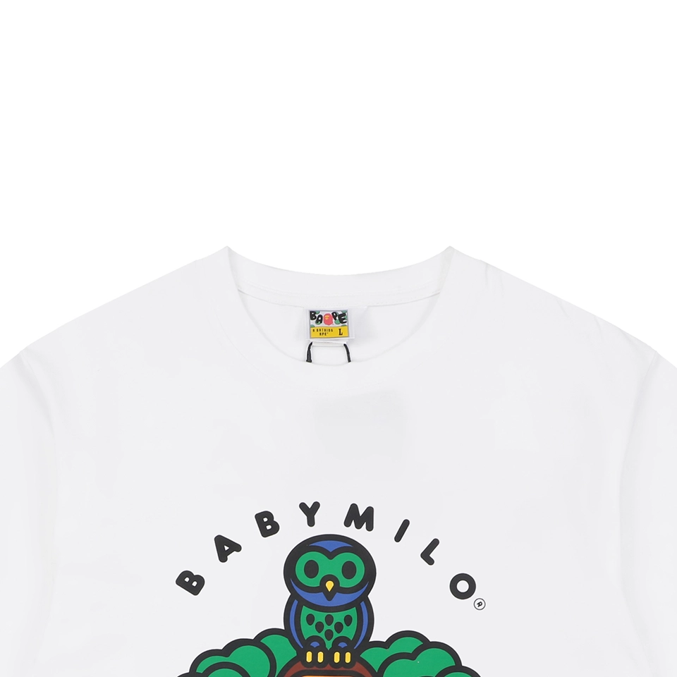BAPE Owl & Baby Milo Graphic T-Shirt White