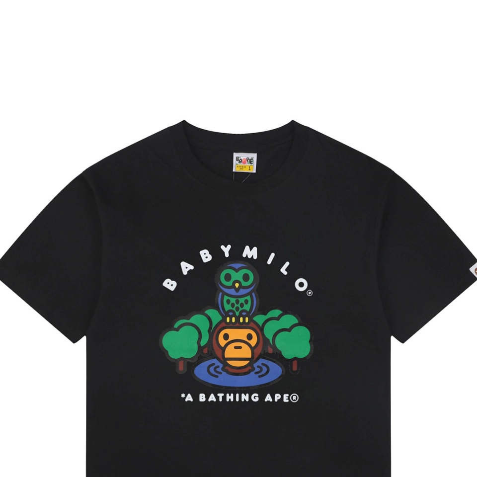 BAPE Owl & Baby Milo Graphic T-Shirt Black