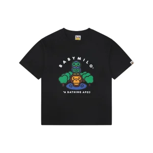 BAPE Owl & Baby Milo Graphic T-Shirt Black Front view