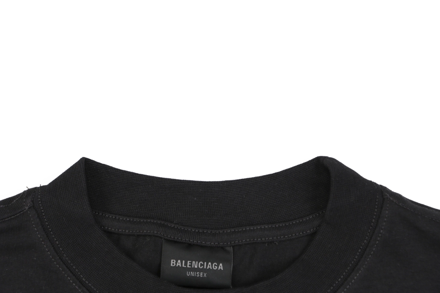 Balenciaga BB Logo Graphic T-Shirt Collar