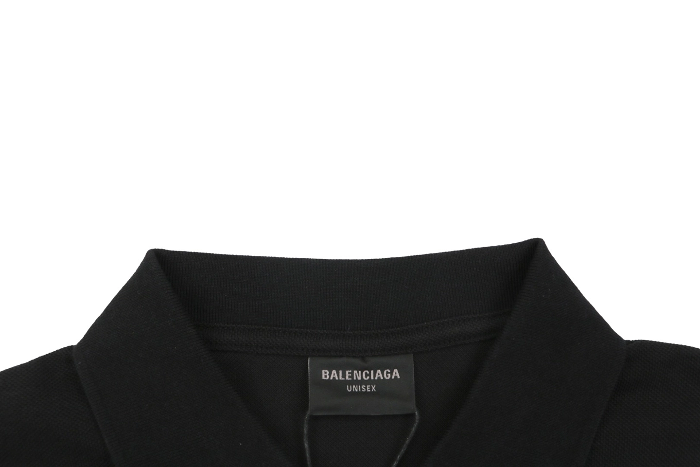 Balenciaga Double B Laurel Embroidered Polo T-Shirt Collar