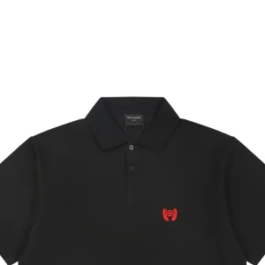 Balenciaga Double B Laurel Embroidered Polo T-Shirt