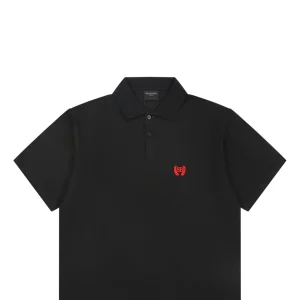 Balenciaga Double B Laurel Embroidered Polo T-Shirt