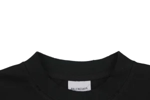 Balenciaga Faded Carnation Graphic T-Shirt Collar