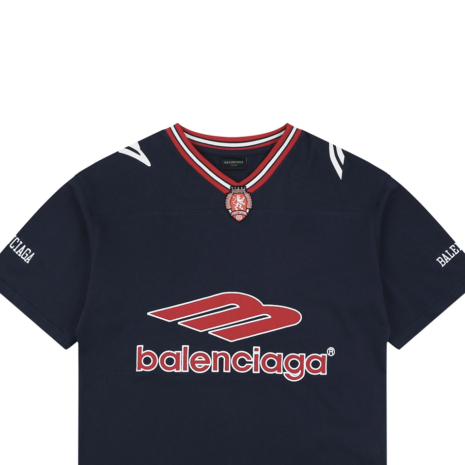 Balenciaga Football Logo Jersey T-Shirt Red