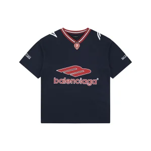 Balenciaga Football Logo Jersey T-Shirt Red Front view