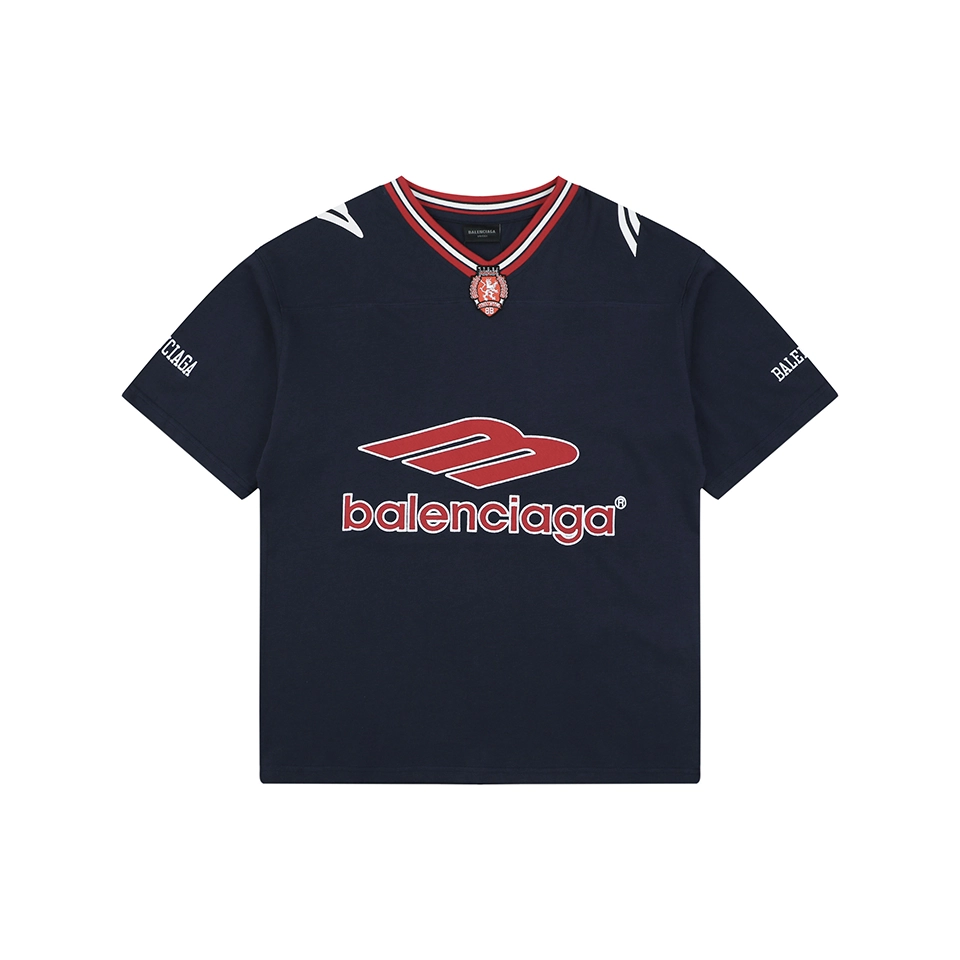 Balenciaga Football Logo Jersey T-Shirt Red Front view