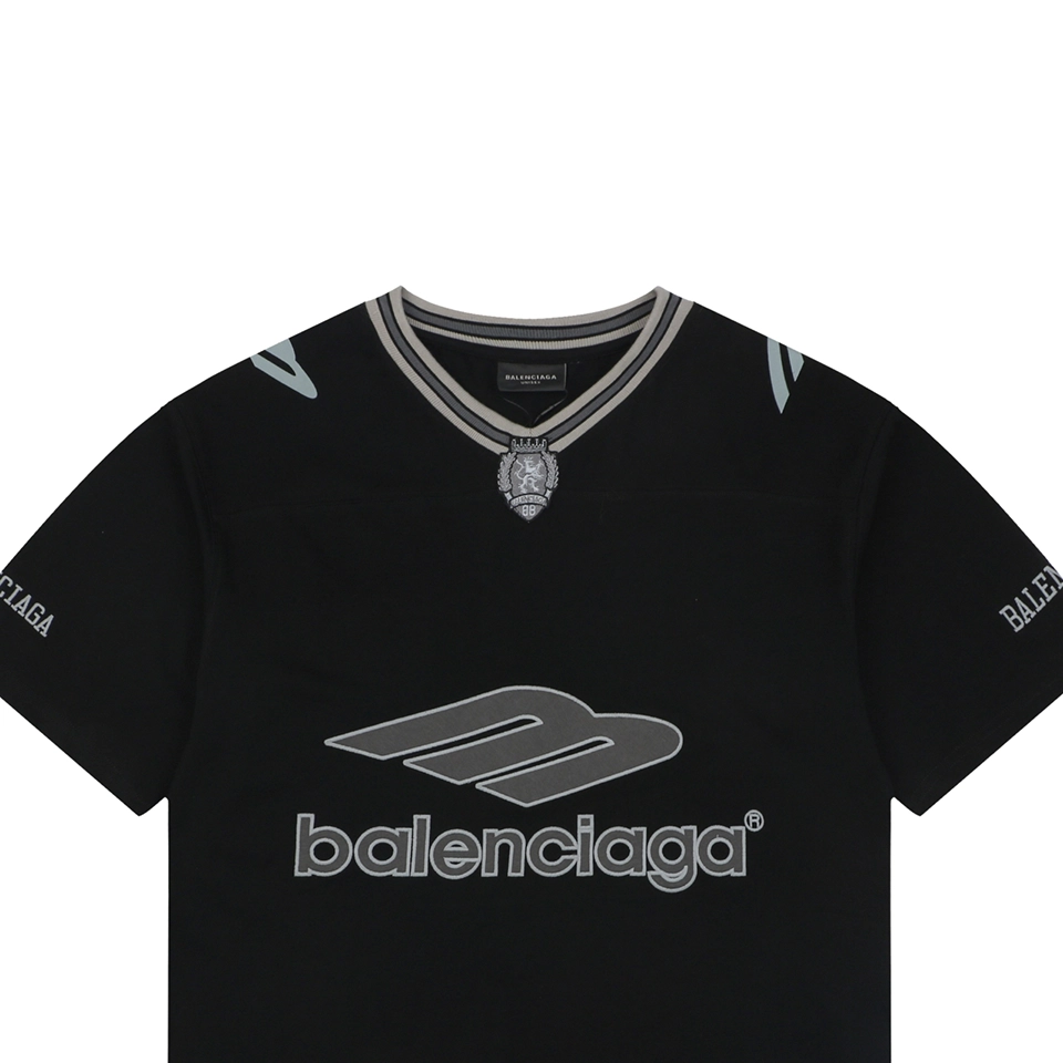 Balenciaga Football Logo Jersey T-Shirt Grey