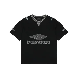 Balenciaga Football Logo Jersey T-Shirt Grey Front view