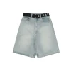 Blcg Logo Belt Denim Bermuda Shorts