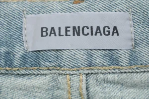 Balenciaga Logo Belt Denim Bermuda Shorts Brand label