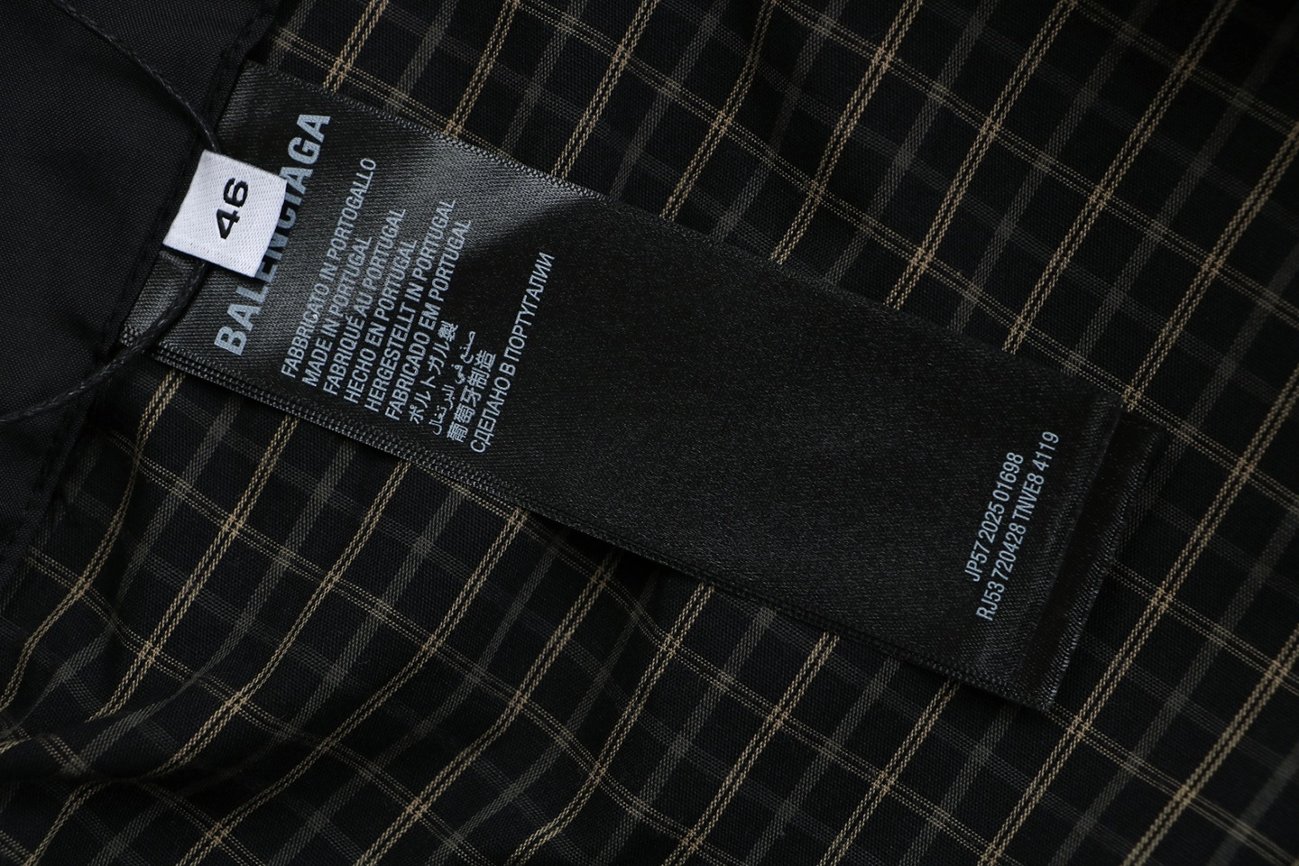 Balenciaga Mini Check Relaxed Shorts Wash label