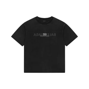 Balenciaga Mirror Logo Paris T-Shirt Black Front view