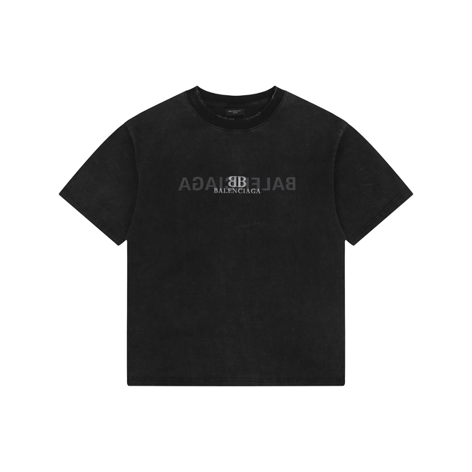 Balenciaga Mirror Logo Paris T-Shirt Black Front view