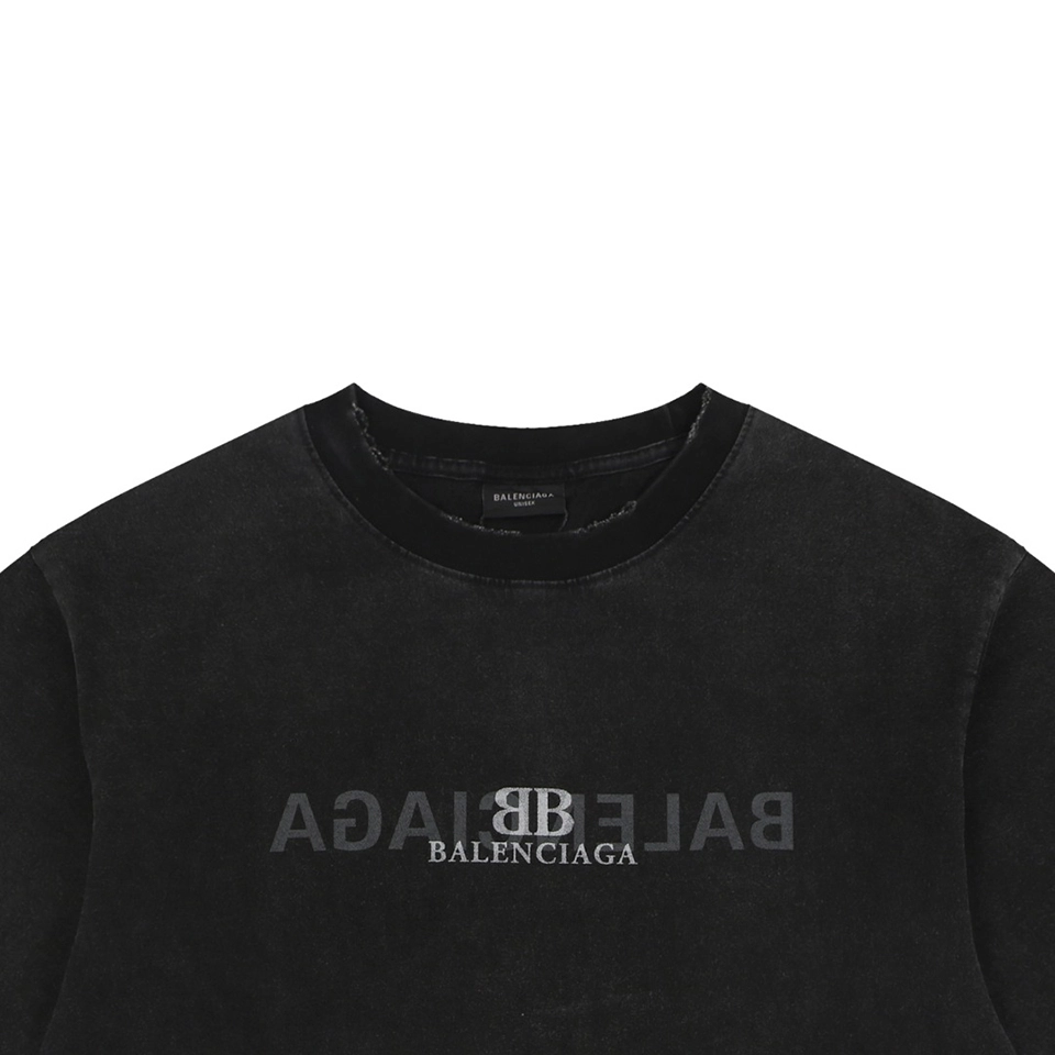 Balenciaga Mirror Logo Paris T-Shirt Black