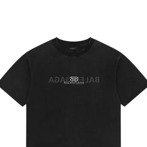 Balenciaga Mirror Logo Paris T-Shirt Black