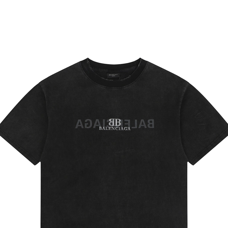 Balenciaga Mirror Logo Paris T-Shirt Black