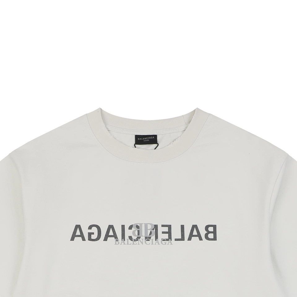 Balenciaga Mirror Logo Paris T-Shirt Grey