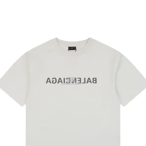 Balenciaga Mirror Logo Paris T-Shirt Grey