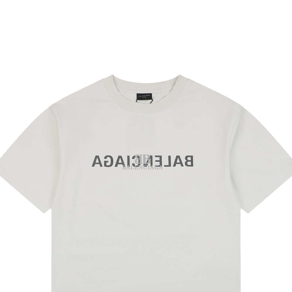 Balenciaga Mirror Logo Paris T-Shirt Grey