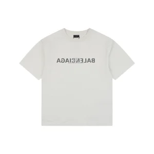 Balenciaga Mirror Logo Paris T-Shirt Grey Front view