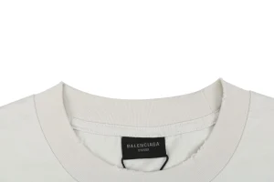 Balenciaga Mirror Logo Paris T-Shirt Grey Collar
