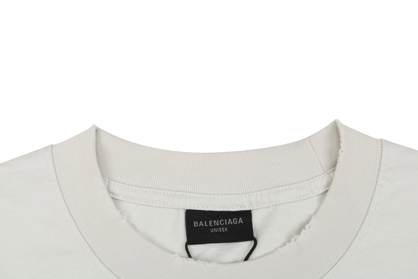 Balenciaga Mirror Logo Paris T-Shirt Grey Collar