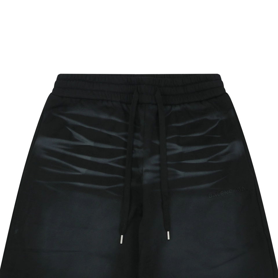 Balenciaga Paris Logo Cat Whisker Denim Shorts