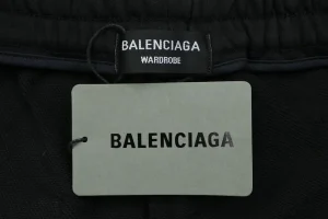 Balenciaga Paris Logo Cat Whisker Denim Shorts Brand label