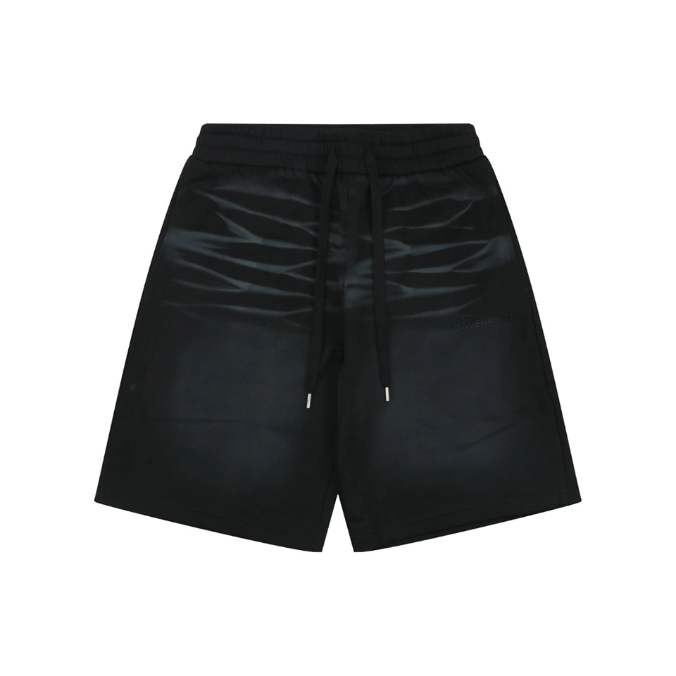 Balenciaga Paris Logo Cat Whisker Denim Shorts Front view
