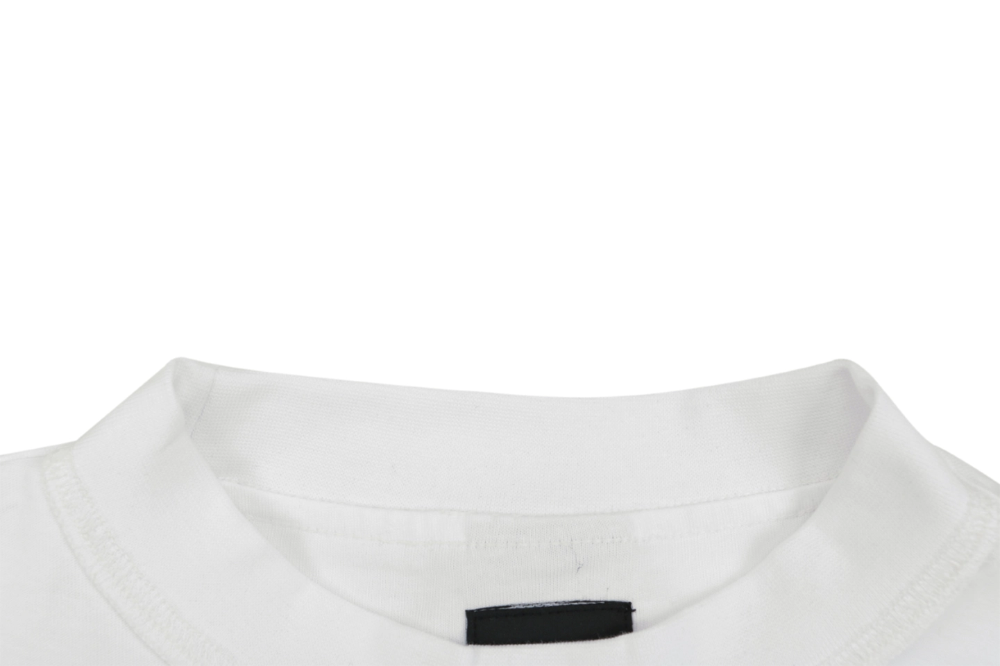 Balenciaga Paris Triple Stripe Reversible T-Shirt - White Back side Collar