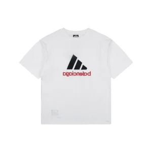 Balenciaga Paris Triple Stripe Reversible T-Shirt - White Front side Front view