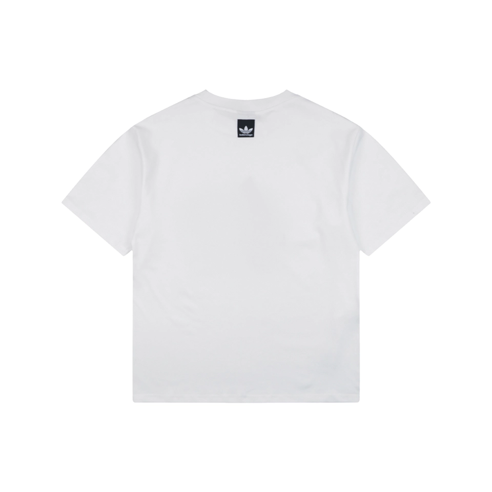 Balenciaga Paris Triple Stripe Reversible T-Shirt - White Front side Back view