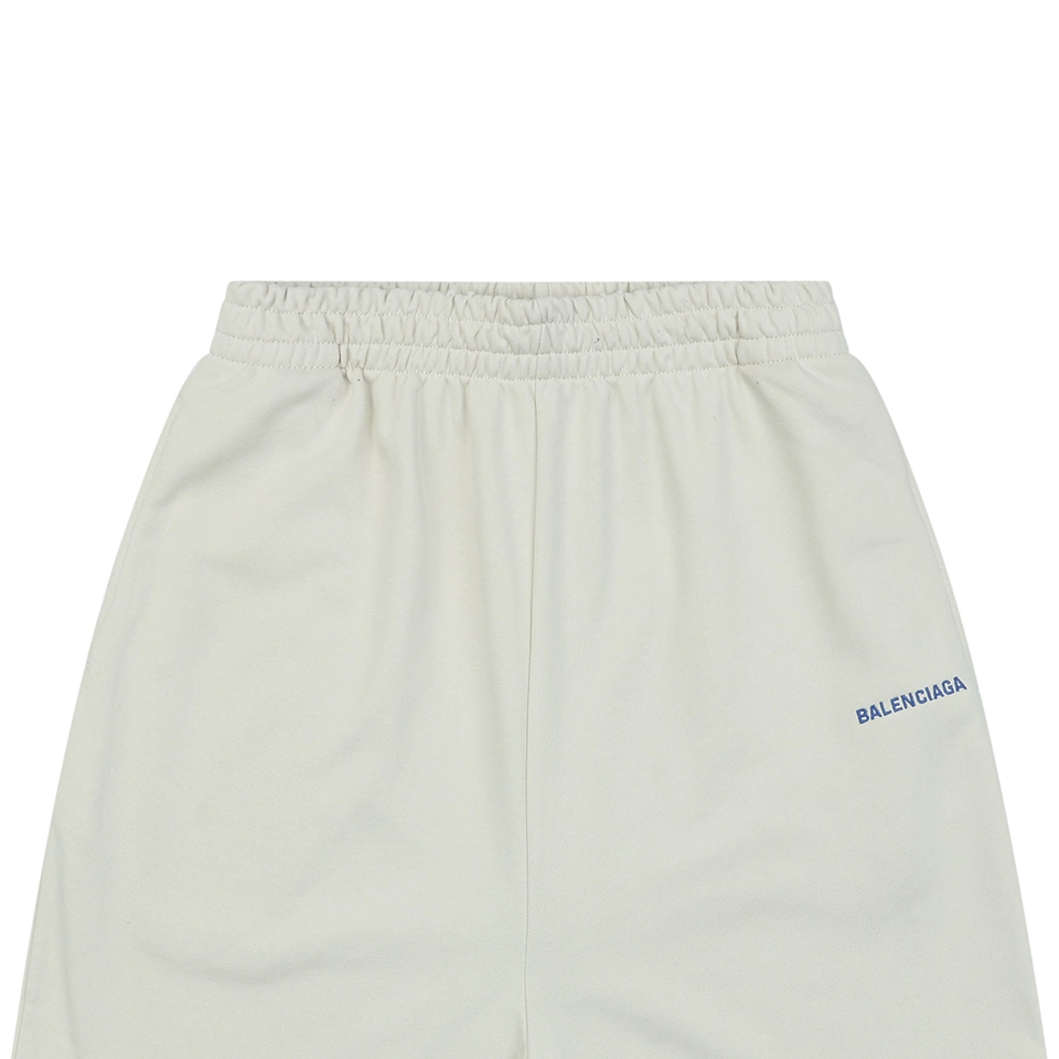 Balenciaga Small Logo Embroidered Shorts White