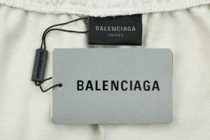 Balenciaga Small Logo Embroidered Shorts White Brand label
