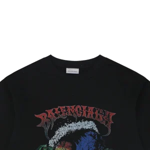Balenciaga Sunset Wave Graphic T-Shirt Black