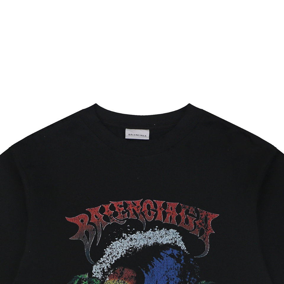 Balenciaga Sunset Wave Graphic T-Shirt Black