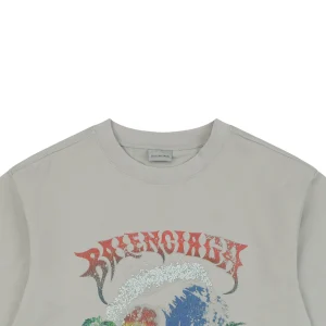 Balenciaga Sunset Wave Graphic T-Shirt Grey