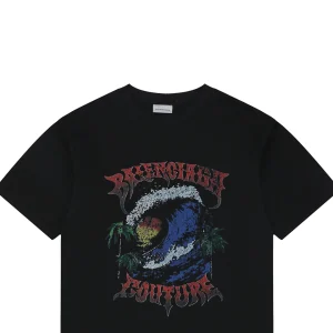 Balenciaga Sunset Wave Graphic T-Shirt Black
