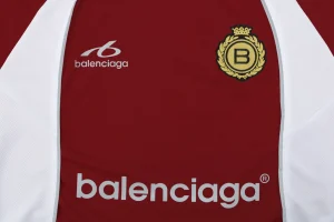 Balenciaga Wheat Crest Football Jersey T-Shirt Red Front Print