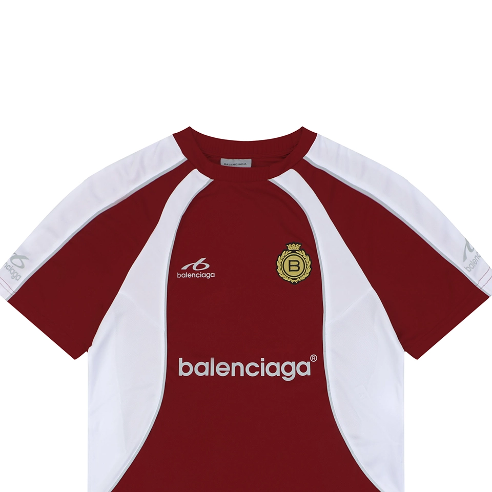 Balenciaga Wheat Crest Football Jersey T-Shirt Red