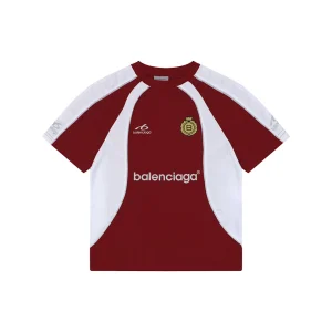 Balenciaga Wheat Crest Football Jersey T-Shirt Red Front view