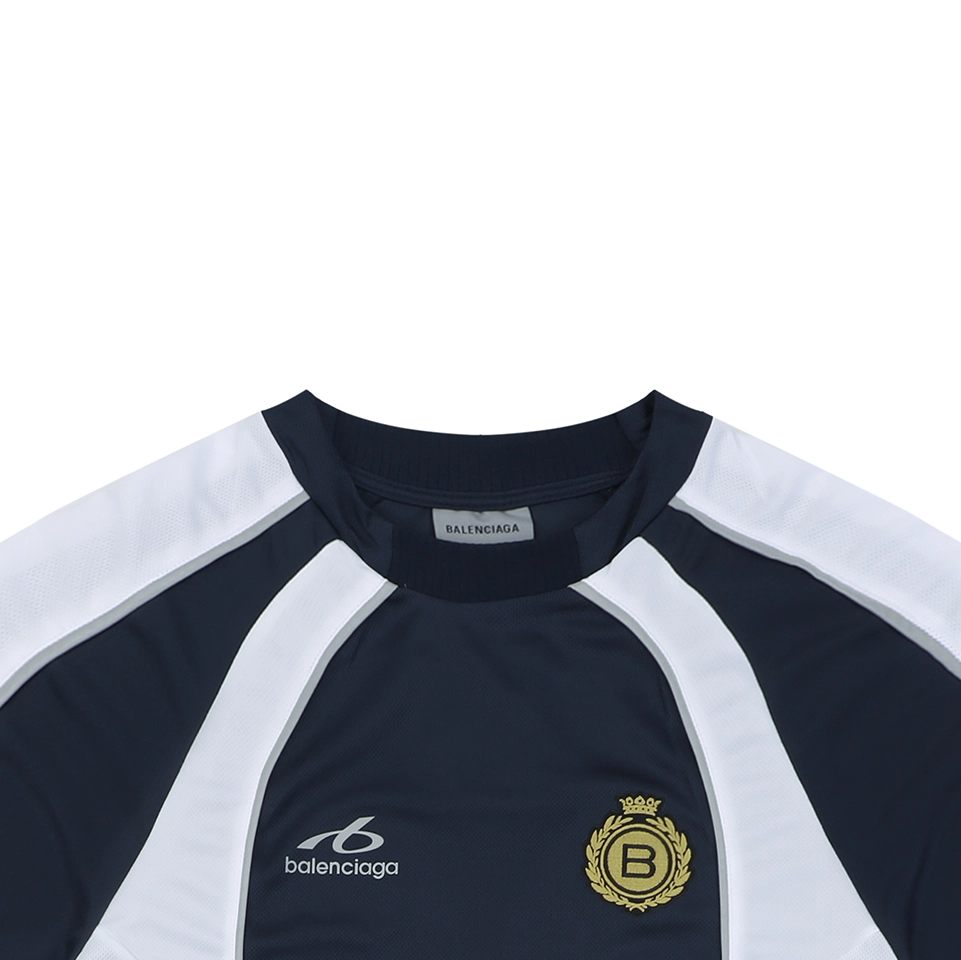 Balenciaga Wheat Crest Football Jersey T-Shirt Navy