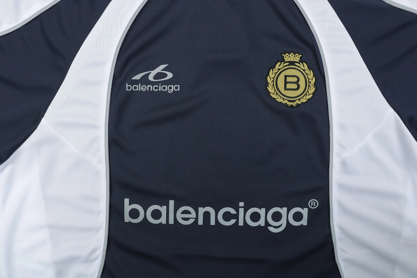Balenciaga Wheat Crest Football Jersey T-Shirt Navy Front Print