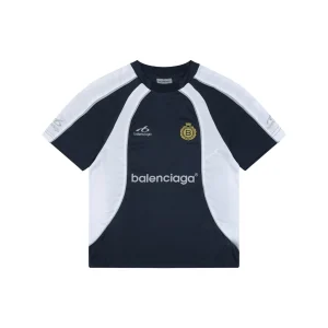 Balenciaga Wheat Crest Football Jersey T-Shirt Navy Front view
