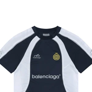 Balenciaga Wheat Crest Football Jersey T-Shirt Navy