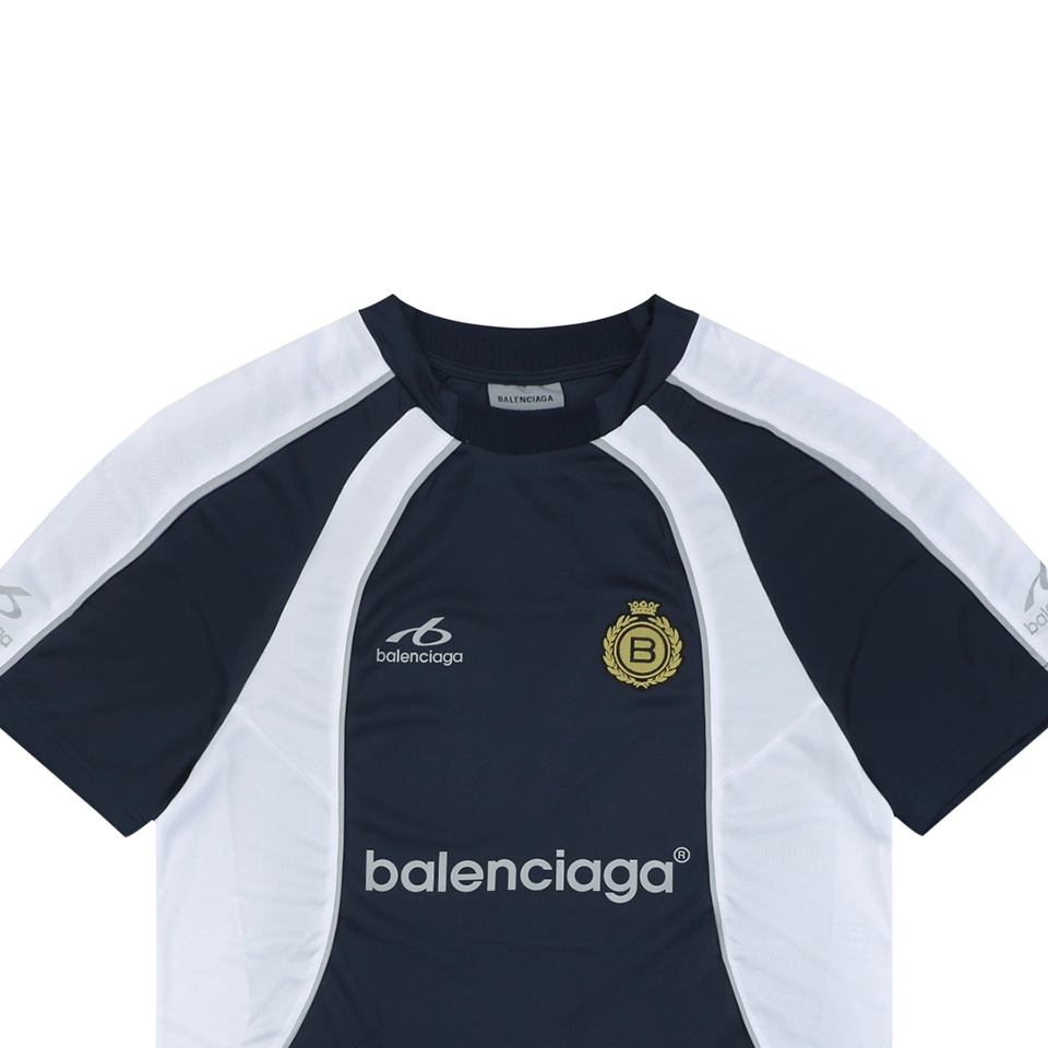 Balenciaga Wheat Crest Football Jersey T-Shirt Navy