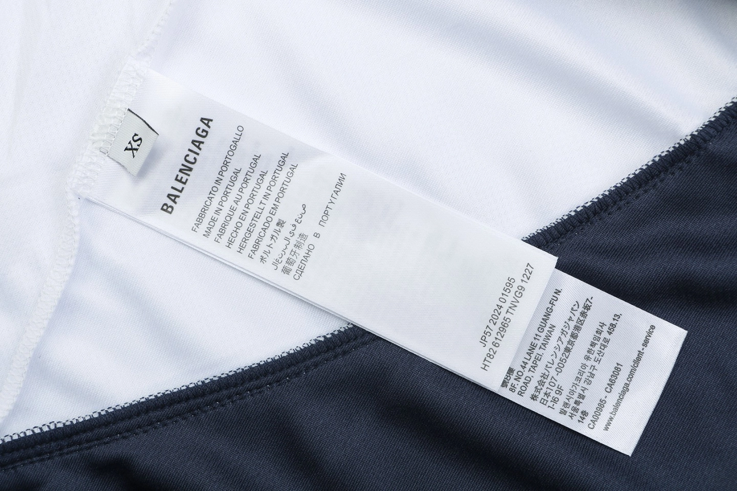 Balenciaga Wheat Crest Football Jersey T-Shirt Navy Wash label